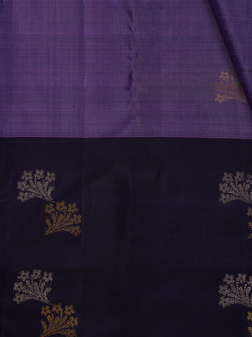 Purple Floral Designed Silk Saree - Diadem