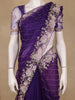 Purple Floral Sequins Embroidered Beads Work Net Saree