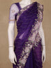 Purple Floral Sequins Embroidered Beads Work Net Saree