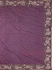 Purple Floral Sequins Embroidered Beads Work Net Saree