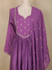 Purple Floral Embroidered Cotton Salwar Suit with Dupatta