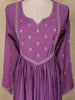 Purple Floral Embroidered Cotton Salwar Suit with Dupatta