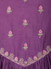 Purple Floral Embroidered Cotton Salwar Suit with Dupatta