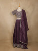 Purple Floral Embroidered Design Chiffon Lehenga