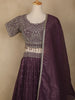 Purple Floral Embroidered Design Chiffon Lehenga