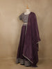Purple Floral Embroidered Design Chiffon Lehenga