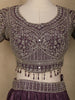 Purple Floral Embroidered Design Chiffon Lehenga