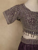 Purple Floral Embroidered Design Chiffon Lehenga
