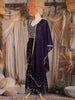 Purple Floral Embroidered Design Chiffon Sharara Salwar Suit