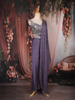 Purple Floral Embroidered Design Crepe Palazzo Suit
