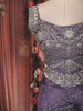 Purple Floral Embroidered Design Crepe Palazzo Suit