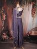 Purple Floral Embroidered Design Crepe Palazzo Suit