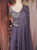 Purple Floral Embroidered Design Crepe Palazzo Suit