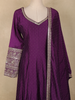 Purple Floral Embroidered Design  Raw Silk Gown with Dupatta