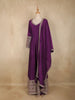 Purple Floral Embroidered Design  Raw Silk Gown with Dupatta