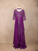 Purple Floral Embroidered Georgette Palazzo Suit