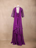 Purple Floral Embroidered Georgette Palazzo Suit