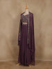 Purple Floral Embroidered Georgette Skirt Top