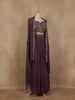 Purple Floral Embroidered Georgette Skirt Top