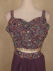 Purple Floral Embroidered Georgette Skirt Top