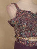 Purple Floral Embroidered Georgette Skirt Top