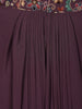 Purple Floral Embroidered Georgette Skirt Top