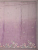 Purple Floral Embroidered Organza Saree with Scallop Border