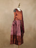 Purple Floral Embroidered Raw Silk Pattu Pavadai