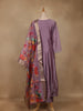 Purple Floral Embroidered Raw Silk Salwar Suit - Diadem