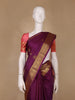 Purple Floral Zari Woven Kanchipuram Silk Saree - Diadem