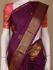Purple Floral Zari Woven Kanchipuram Silk Saree - Diadem