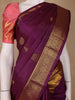 Purple Floral Zari Woven Kanchipuram Silk Saree - Diadem