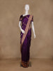 Purple Floral Motif Woven Banarasi Silk Saree