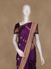 Purple Floral Motif Woven Banarasi Silk Saree