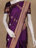 Purple Floral Motif Woven Banarasi Silk Saree