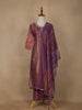 Purple Floral Print Sequins Design Georgette Salwar Suit - Diadem