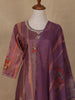 Purple Floral Print Sequins Design Georgette Salwar Suit - Diadem