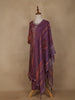Purple Floral Print Sequins Design Georgette Salwar Suit - Diadem