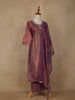 Purple Floral Print Sequins Design Georgette Salwar Suit - Diadem