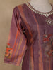 Purple Floral Print Sequins Design Georgette Salwar Suit - Diadem