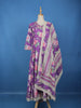 Purple Floral Printed Cotton Anarkali Salwar Suit With Dupatta