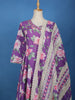 Purple Floral Printed Cotton Anarkali Salwar Suit With Dupatta