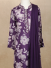 Purple Floral Printed Cotton Kids Salwar Suit with Dupatta