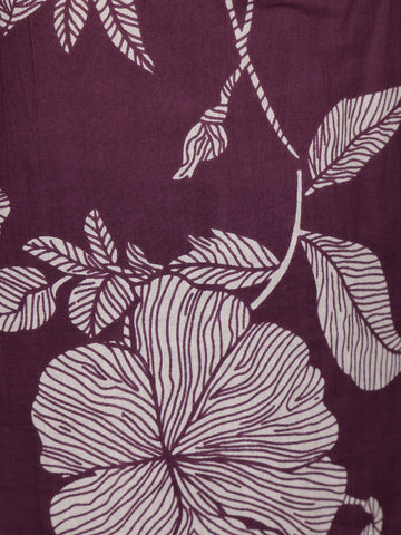 Purple Floral Printed Cotton Salwar Suit With Dupatta - Diadem