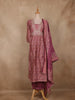 Purple  Floral Printed Cotton Salwar Suit with Dupatta