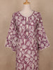 Purple Floral Printed Cotton Salwar With Crochet Lace Detailing