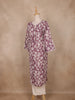 Purple Floral Printed Cotton Salwar With Crochet Lace Detailing