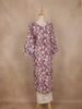 Purple Floral Printed Cotton Salwar With Crochet Lace Detailing