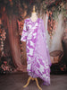 Purple Floral Printed Cotton Salwar with Dupatta