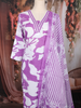Purple Floral Printed Cotton Salwar with Dupatta